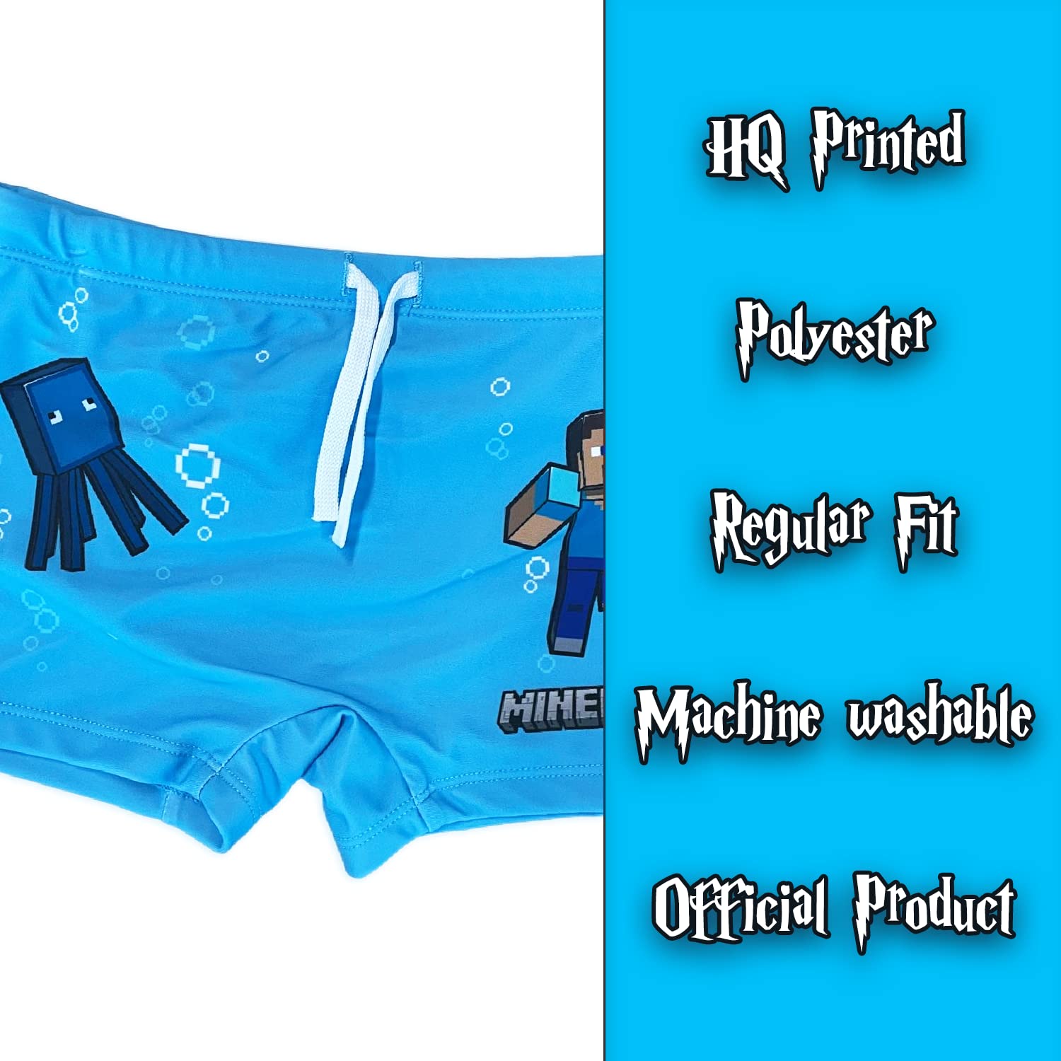 Minecraft Costume Bambino - Costume Nuoto Bambino - Costume da Bagno Ragazzo - Costume Piscina Bambino - Costume Mare Bimbo - Costume Minecraft Steve e Mostri