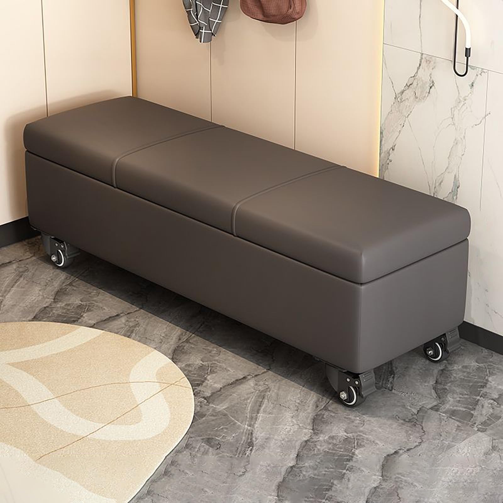 Banc à chaussures en cuir haut de gamme pour bout de lit chic