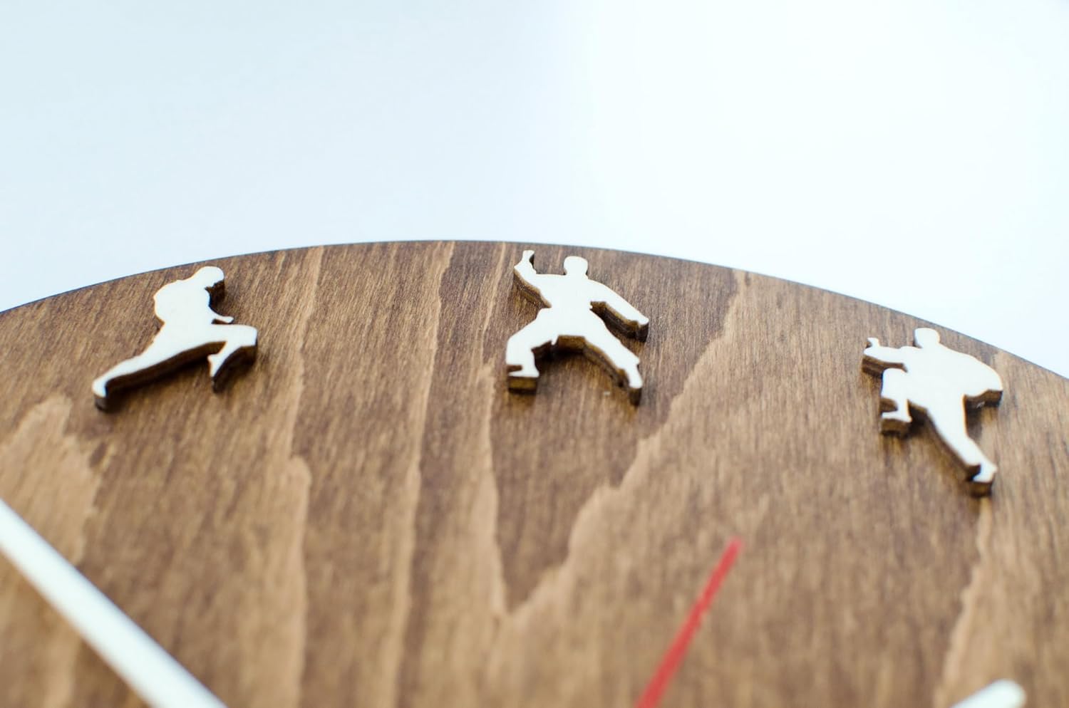 Karate Taekwondo 10" Diameter Wood Wall Clock, Martial Arts Decor