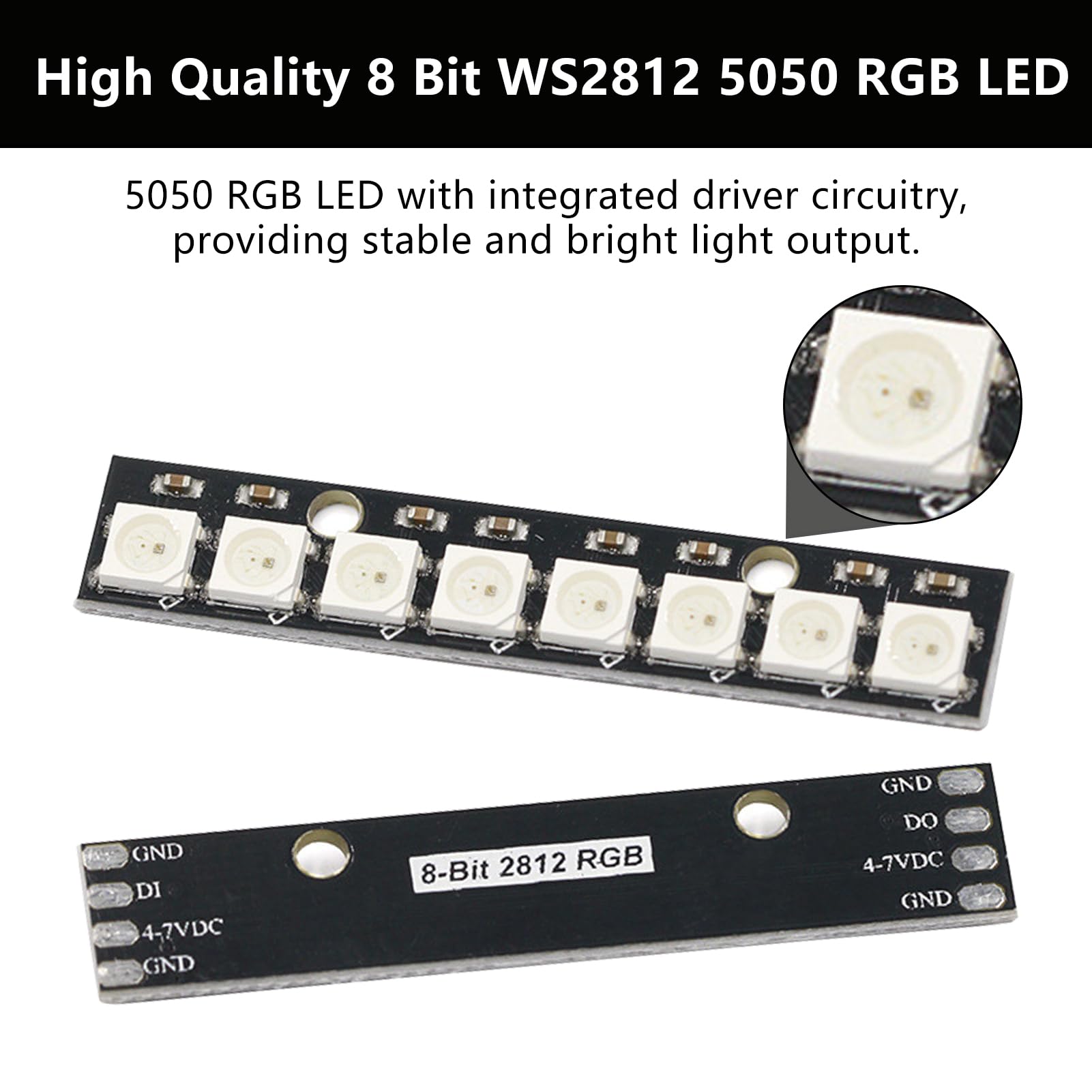 Joycabin 10 pezzi 8 bit WS2812 RGB LED Modul, 5050 LED Stick Built-in Driver Luce Colorata Scheda di Sviluppo Compatibile per Arduino Raspberry Pi ESP32