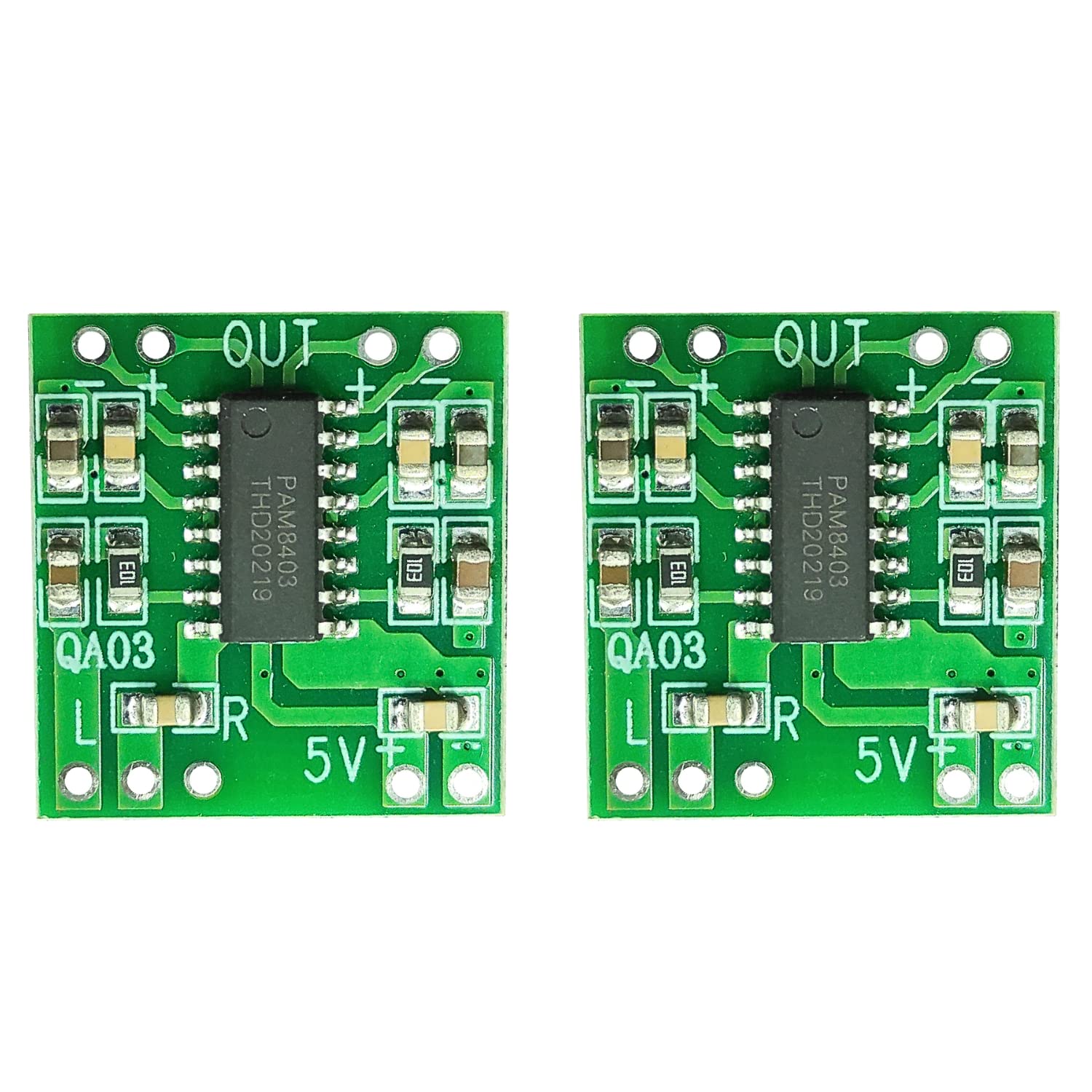 UNIVERSAL HUB PAM8403 Super Mini Digital Amplifier Board Set 2 * 3W Class D Digital 2.5V to 5V Power Amplifier Board kit (Pack of 2)�