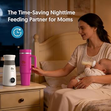 Bellababy Portable Breast Milk Cooler for Travel, 24H+ 360 All-Round Cooling Breast Milk Chiller with 18oz BPA-Free Bottle, Multi-Use 50oz Insulated Tumbler with Handle & Straw