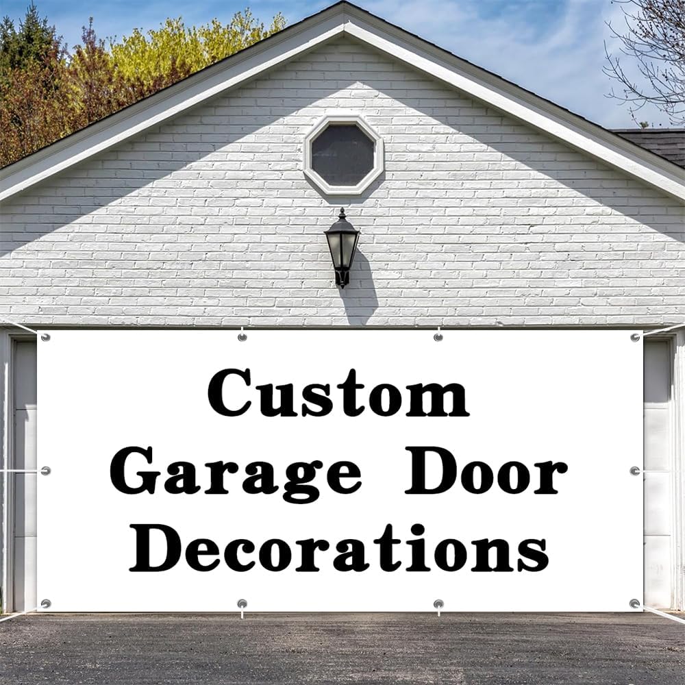 Custom Garage Door Banner 16x7ft Design Your Own Customized Garage Door Cover Personalized Photo Pictures Text Garage Door Decorations Baby Shower Birthday Party Festival Photo Props