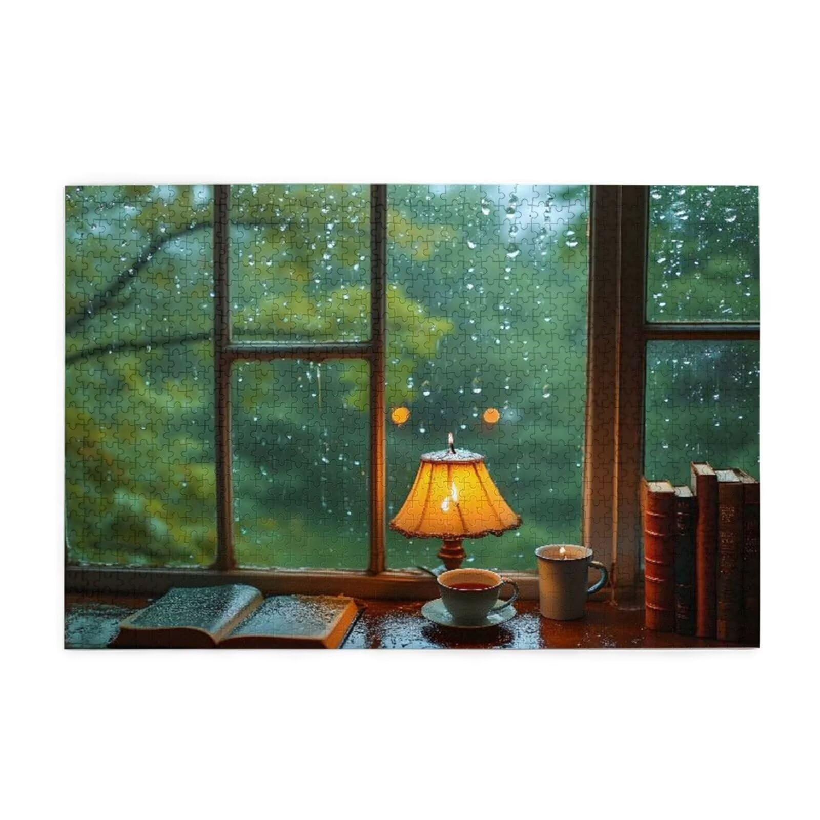 Puzzles Paisaje 1000 Adultos, Puzzle Ventana con Cajas y Cartel, Juego Clásico de Puzzle Arte para Entretenimiento Adultos, Regalos de Decoración del Hogar para Pasatiempos Creativos de Mujeres 2T-488
