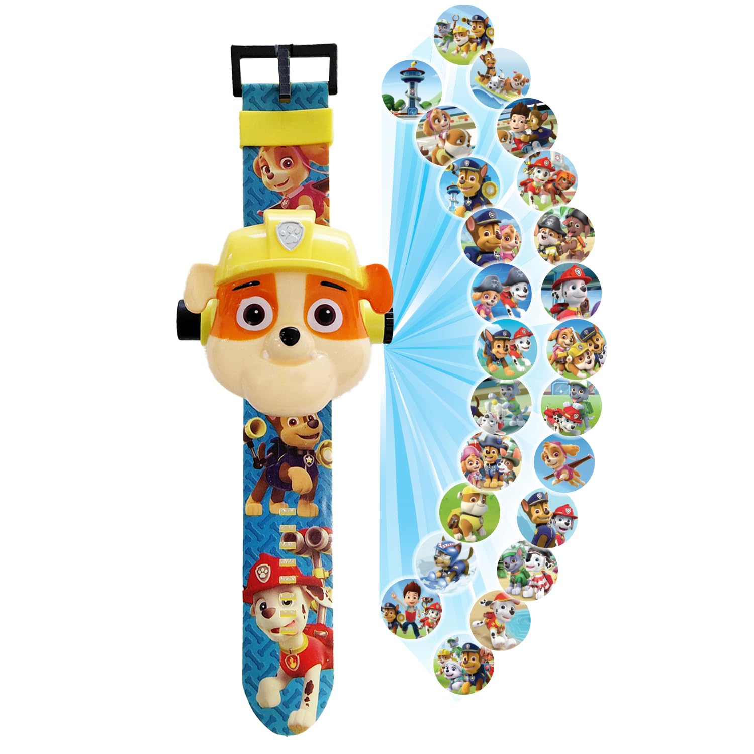 Wembley Digital Projector Watch for Kids Fun Digital Watch with Time Date Month Display Silicone Strap Unbreakable Case Kids Wristwatch Educational Activity Toy Birthday Gift for Boys Girls - Rubble-image-38