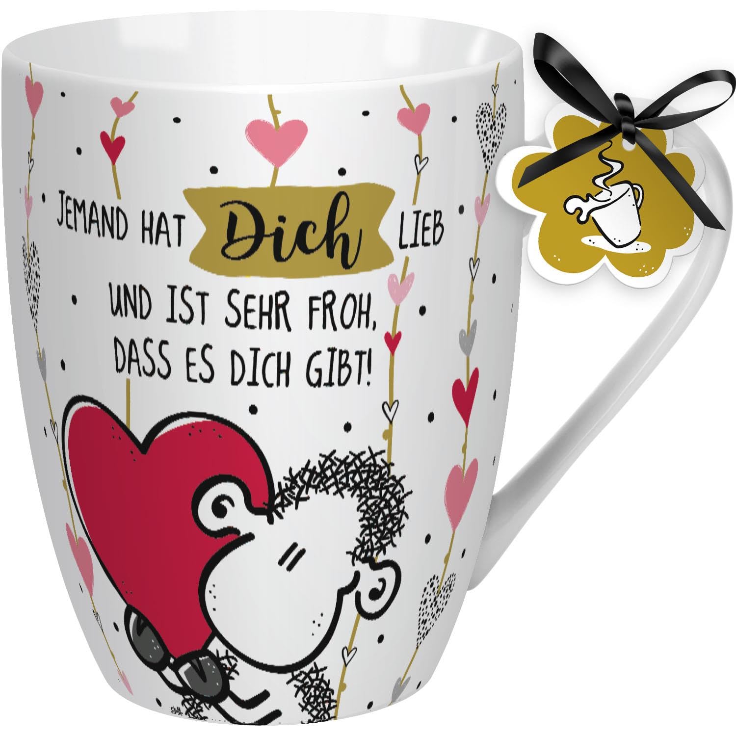 Sheepworld 59600 Favourite Mug, Jemand Has You Love, Porcelain, Gift Tag, 30 cl Mug