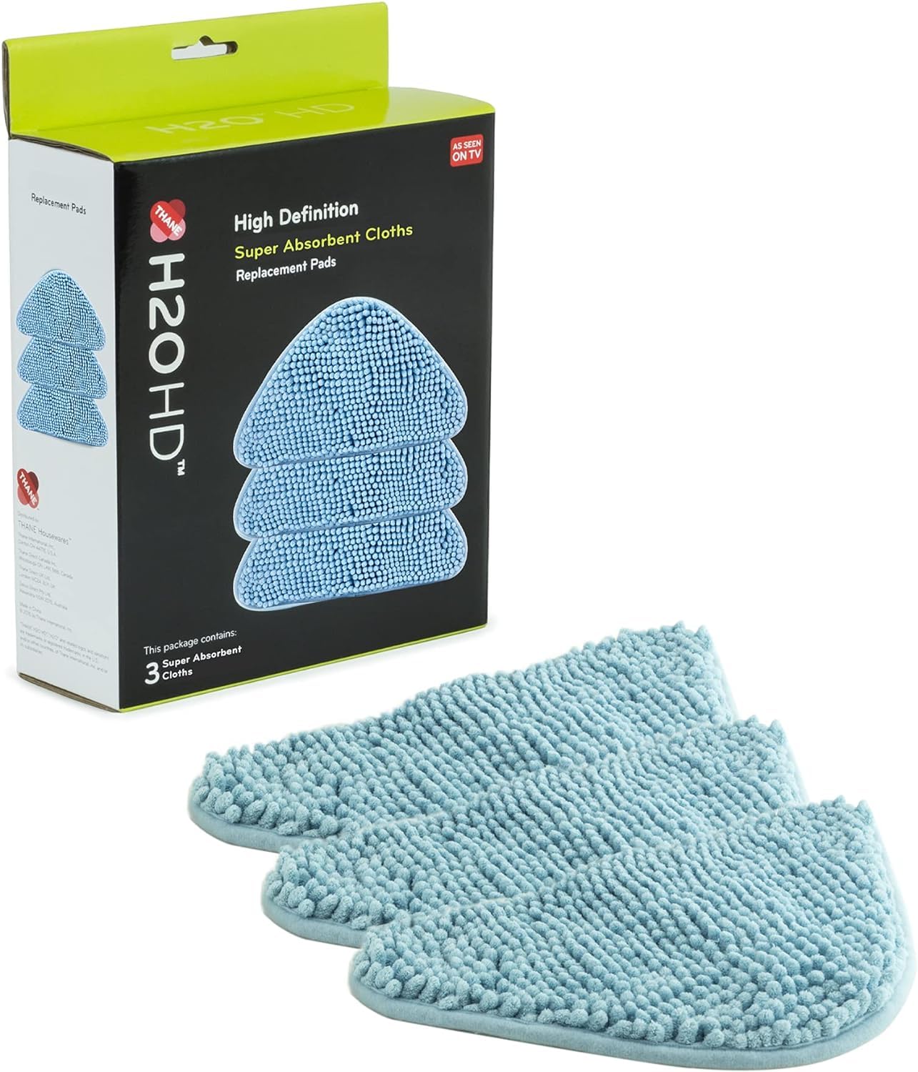 H2o White Hd Super Absorbent Cloths Pack Of 3 - H20 Hd Steam Cleaner Accessories For - Floor, Carpet & Upholstery Cleaning- Uses: Bathroom Cleaner, Grout Cleaner, Sofa Cleaner