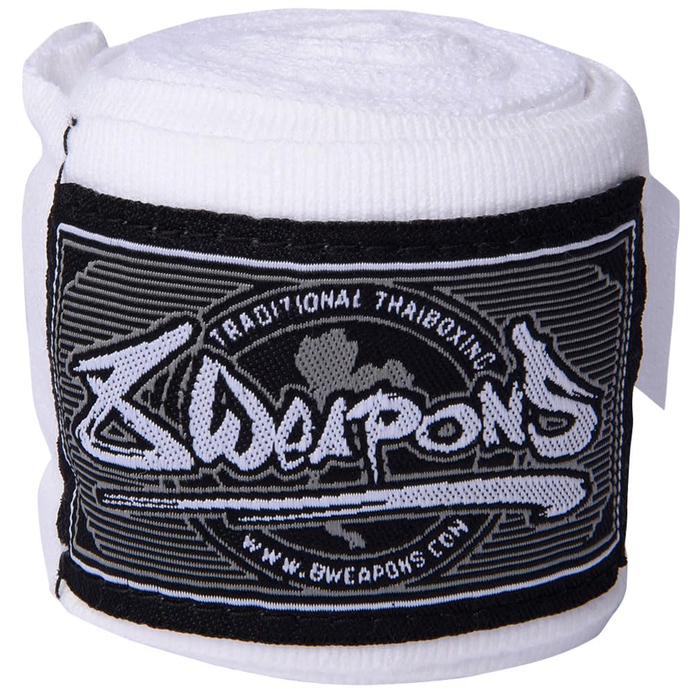8 WEAPONS Boxbandagen Halbelastisch, Ideal für Training und Wettkampf, Verstärkter Klettverschluss, Bandagen für Muay Thai, K1, Boxen, MMA und Kickboxen