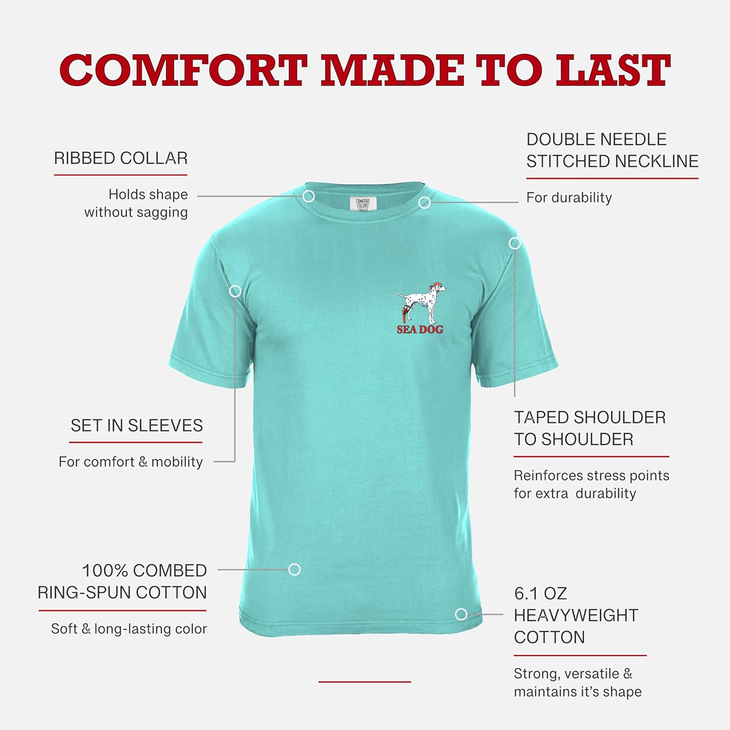 SEA DOG Vintage Graphic T-Shirt Garment Dyed 100% Ringspun Cotton, Relaxed Fit, Printed in USA, Bikini Girl Chasing Tail - Image 5