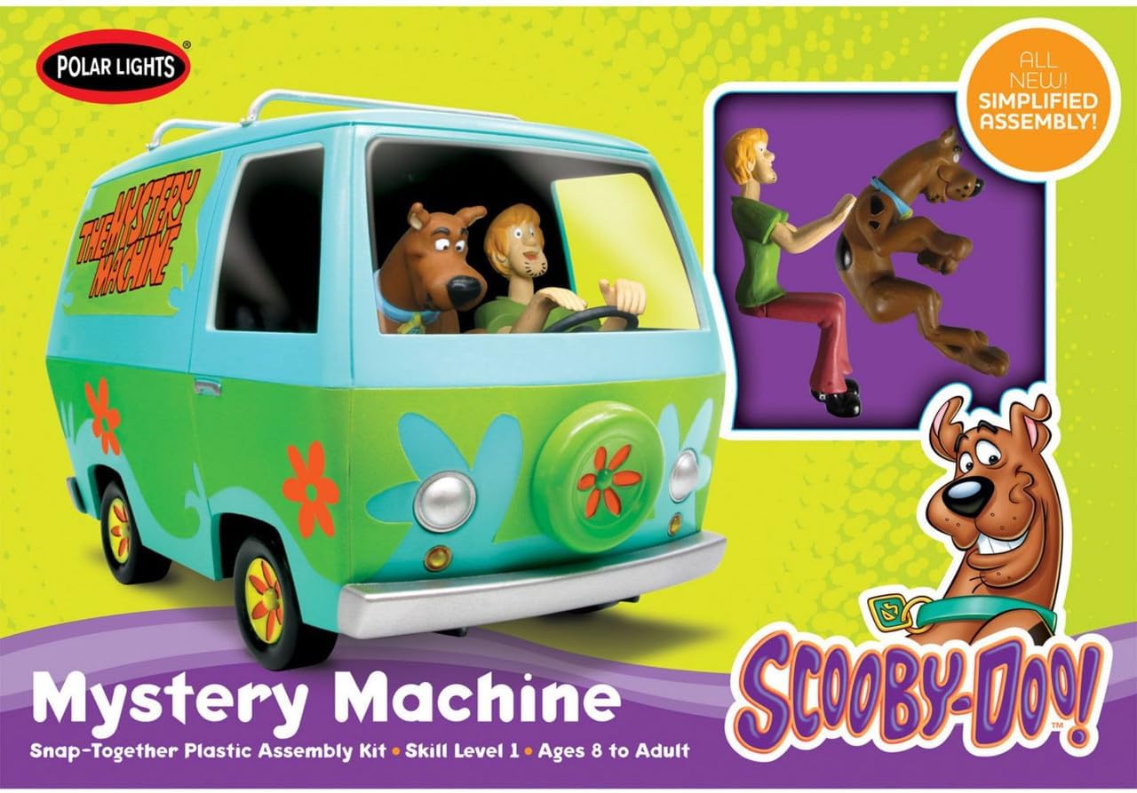 Polar Lights Skill 1 Snap Model Kit The Mystery Machine with Two Figurines (Scooby-Doo and Shaggy) 1/25 Scale Model