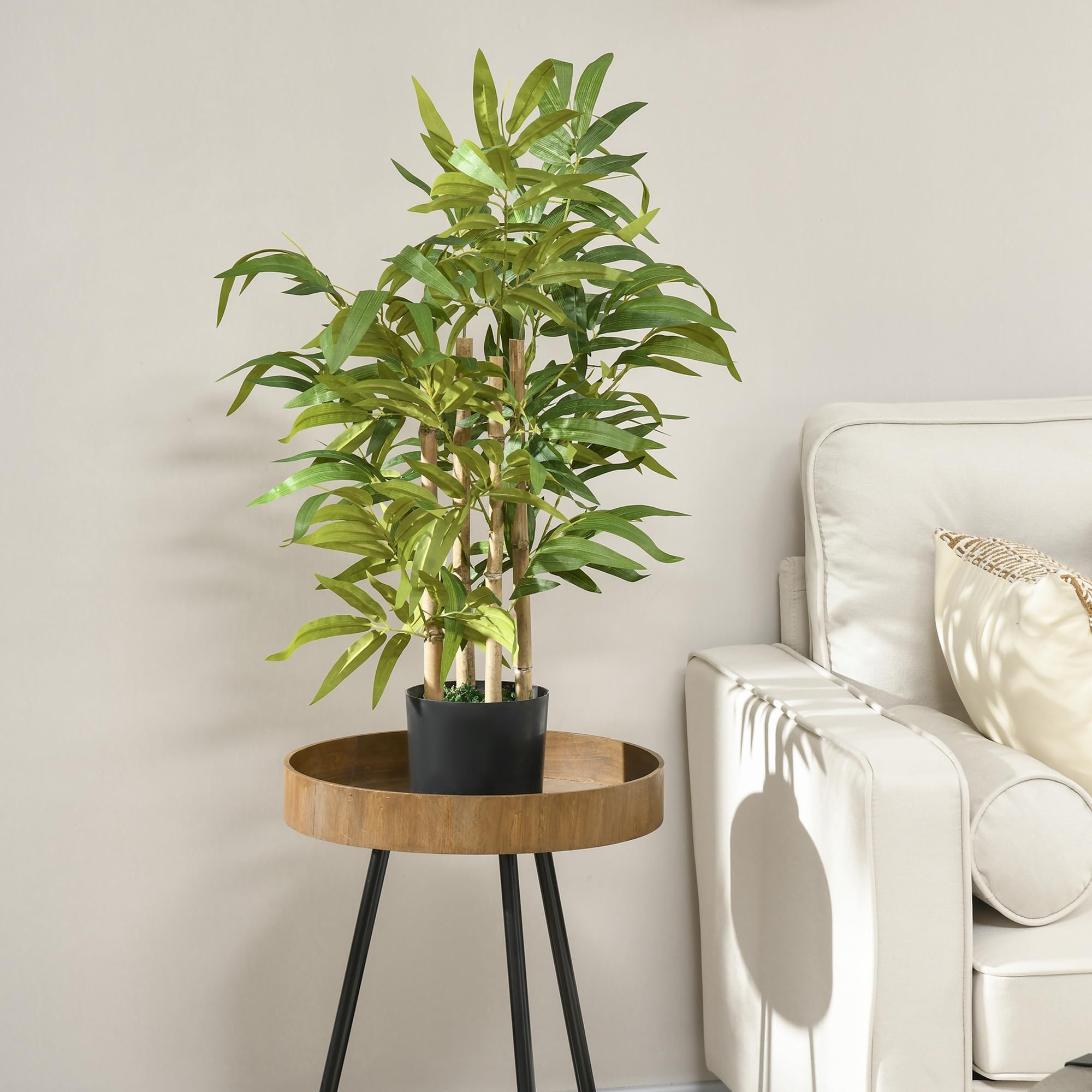 HOMCOM Árbol de Bambú Artificial Decorativo en Maceta 60cm