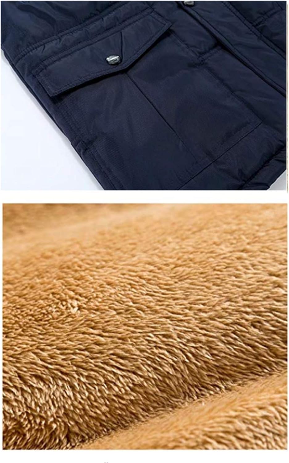 XinYangNi Men's Winter Warm Outdoor Padded Puffer Vest Thick Fleece Lined Sleeveless Jacket - Image 5