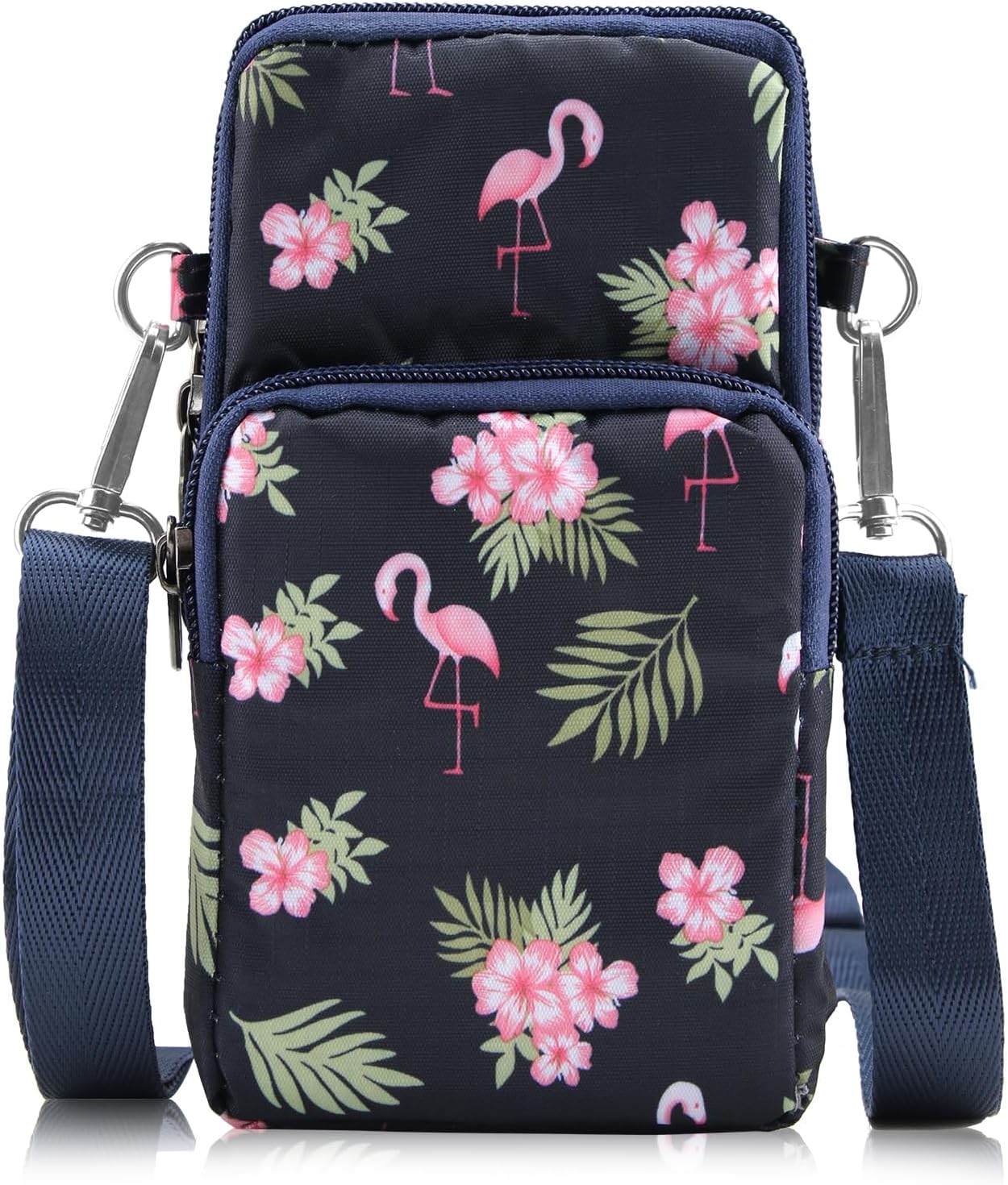 Travel Passport Holder Document Organizer, Blocking Wallet Case Strap Clutch Bag Waterproof Lightweight Credit Card Holder Document Organiser Case with Adjustable Long Shoulder with Zippered Pockets