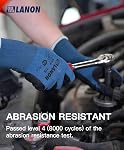 LANON 3 Pairs Work Gloves for Men and Women, Nitrile Rubber Coated Mechanic Gloves with Grip,Lightweight Breathable Seamless Knit, for Mechanics, Warehouse, Gardening,Blue, X Large