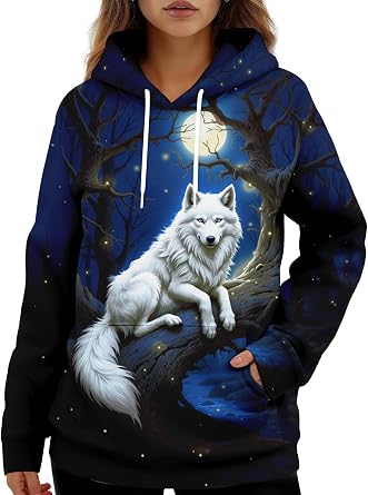 HIVICHI Graphic Hoodies for Women Cute Printed Pullover Hooded Sweatshirt | Graphic hoodie, cute printed funny trendy design, colorful novelty pullover hooded sweatshirt