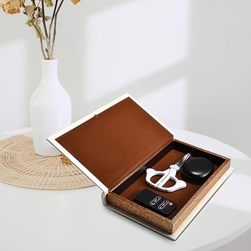 Miniatura 3 de Caja decorativa de madera de cuero sintético blanco para decoración del hogar, mesa de café y estantería, caja de almacenamiento de moda (YD-C105