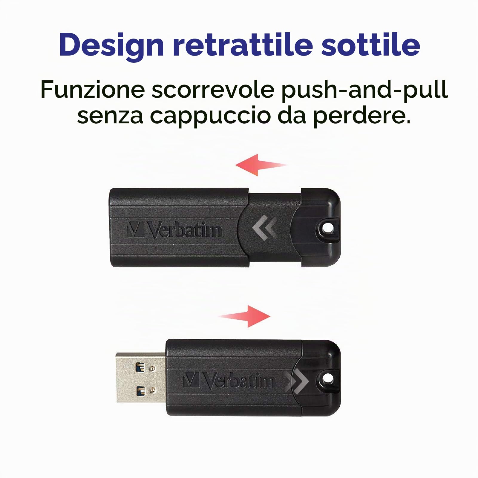 Verbatim PinStripe unità flash USB 256 GB USB tipo A 3.0 (3.1 Gen 1) Nero