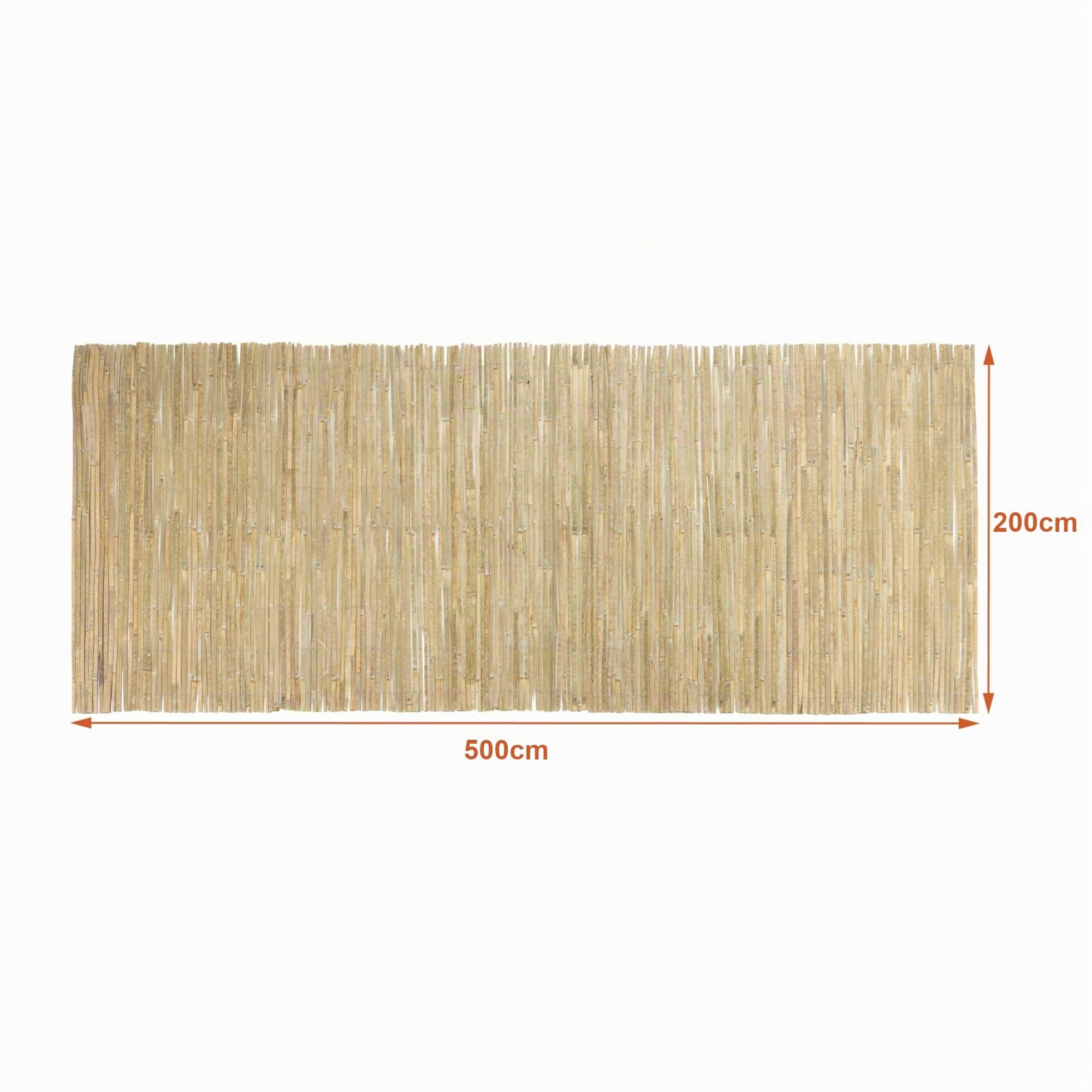 casa.pro Canisse en Bambou Brise-Vue Naturel Occultant pour Jardin Terrasse Balcon Protection contre Vent Soleil Clôture Décorative Séparation Résistant Facile à Installer 200 x 500 cm Naturel