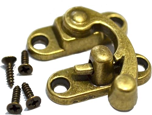 5 piezas de cierre de gancho vintage de cobre rojo con cierre de bloqueo de oscilación decorativo antiguo a la derecha, cierre de palanca con