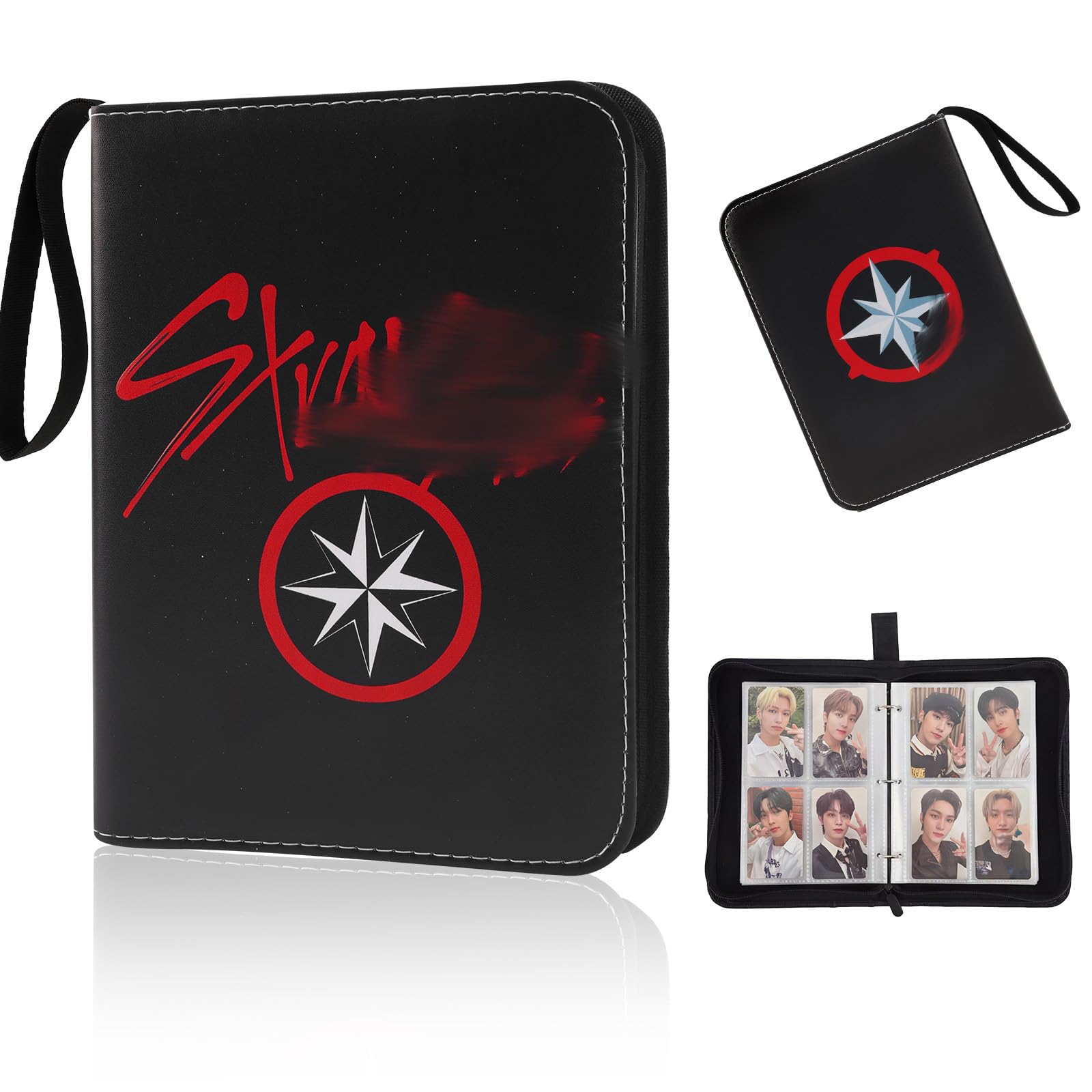 StrayK Photocard Binder,PU Photocard Holder 400 Pockets, Card Binder with 4 Pockets, Total 50 Pages, Idol Photo Album for Fans, Boys and Girls — image 1