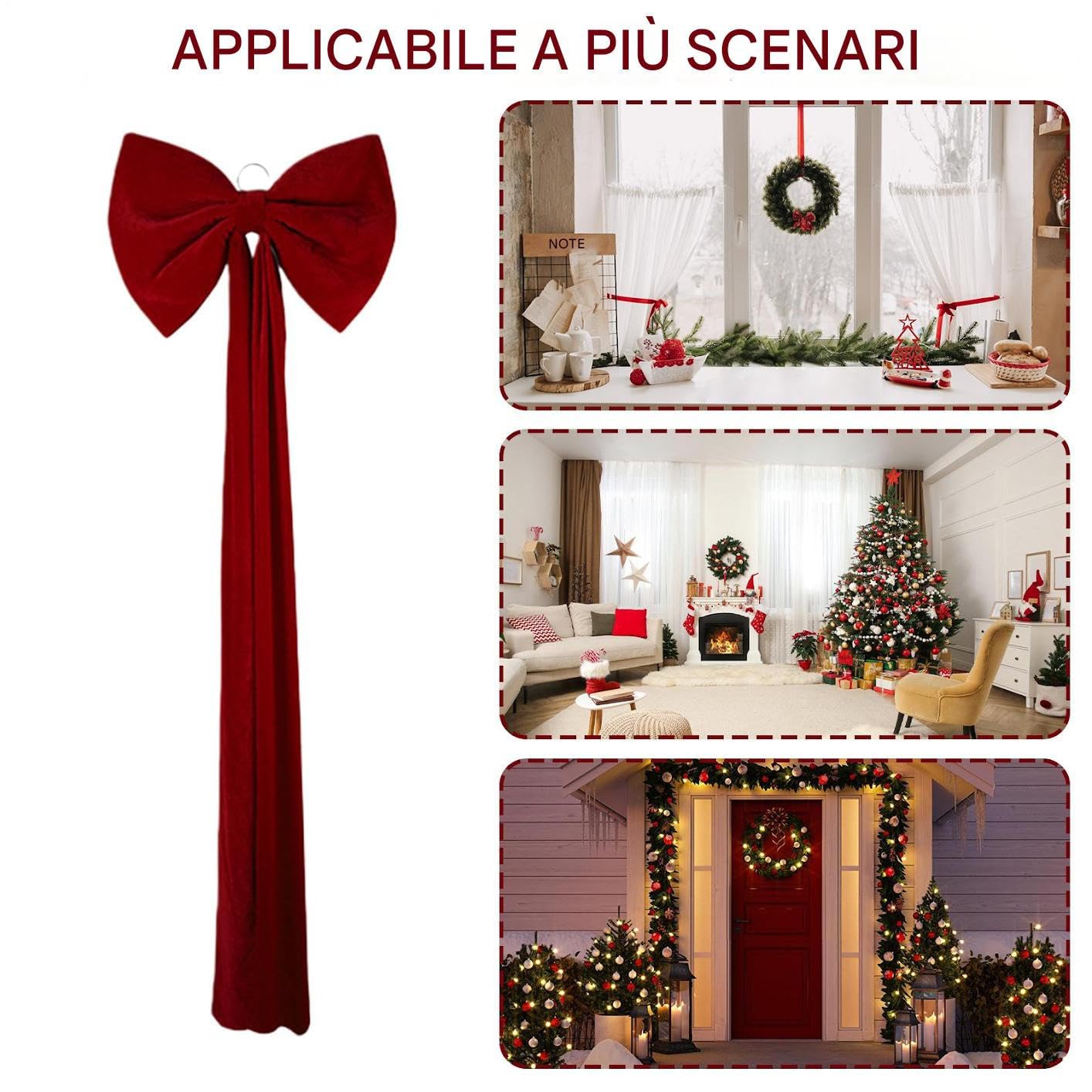 Weihnachtsbaum Spitze Schleife Festlicher Roter Schmuck