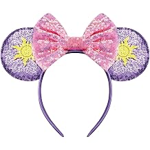 YUNISS Sparkle Mouse Ears Headband,Lightweight Cartoon Ear for Women Girls