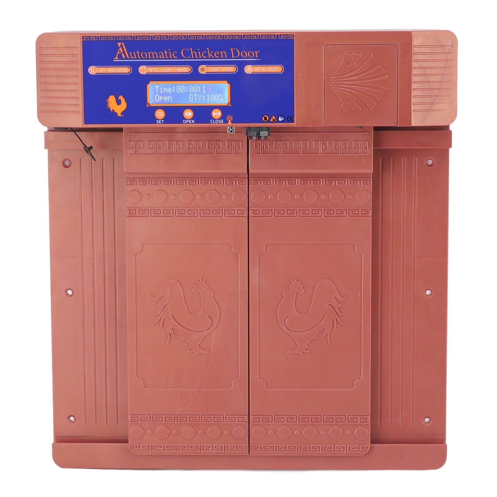 Lavishness Porta automatica per pollaio ad energia solare con timer e infrarossi (Bronzo)