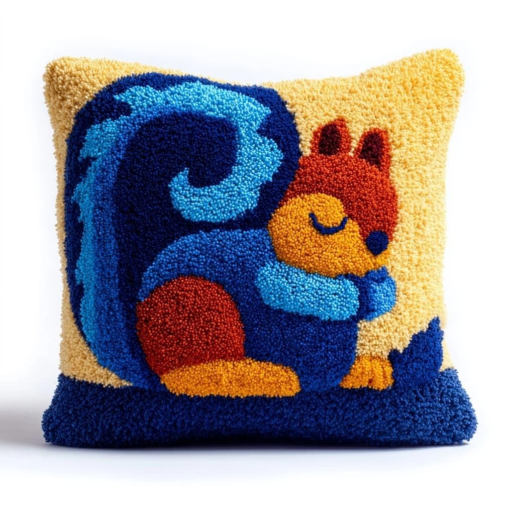 AxiangziK Latch Hook Cushion Kits for Beginners,Cute Squirrel