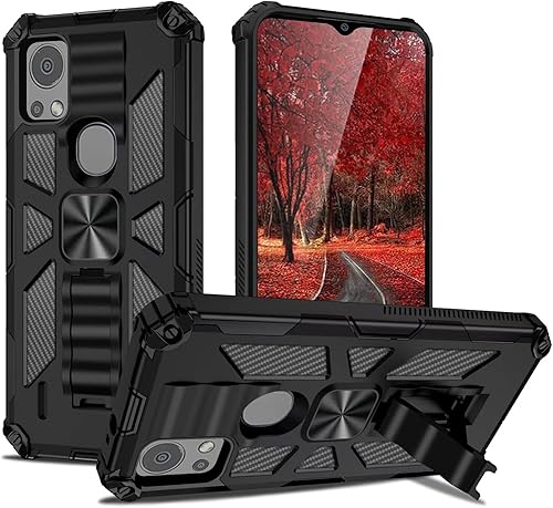 Compatible con Cricket Icon 5 (5 versión), AT&T Motivate 4 (4 versión) con soporte magnético de vidrio templado, soporte listo para soporte de