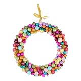 BUTLERS Glas-Kugelkranz &Oslash; 40 cm &ndash; X-Mas &ndash; Kranz mit Kugeln bunt | Dekokranz Weihnachten Christbaumkugeln matt gl&auml;nzend | Weihnachtskugel T&uuml;rkranz Tischkranz | Weihnachtskranz f&uuml;r T&uuml;r Tisch Fenster