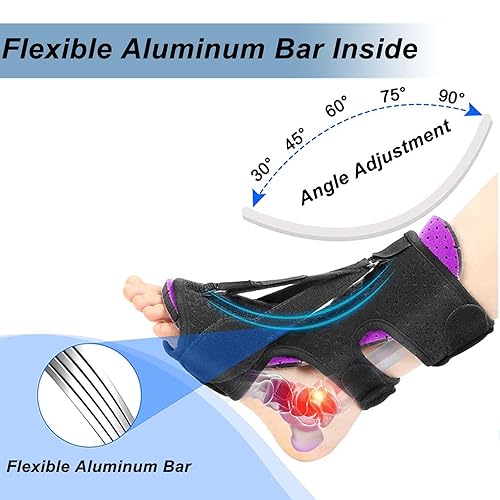 Miniatura 3 de Férula nocturna para fascitis plantar, ajustable, ortopédica, tendinitis, estiramiento, correa ortopédica mejorada, bota de alivio del dolor para