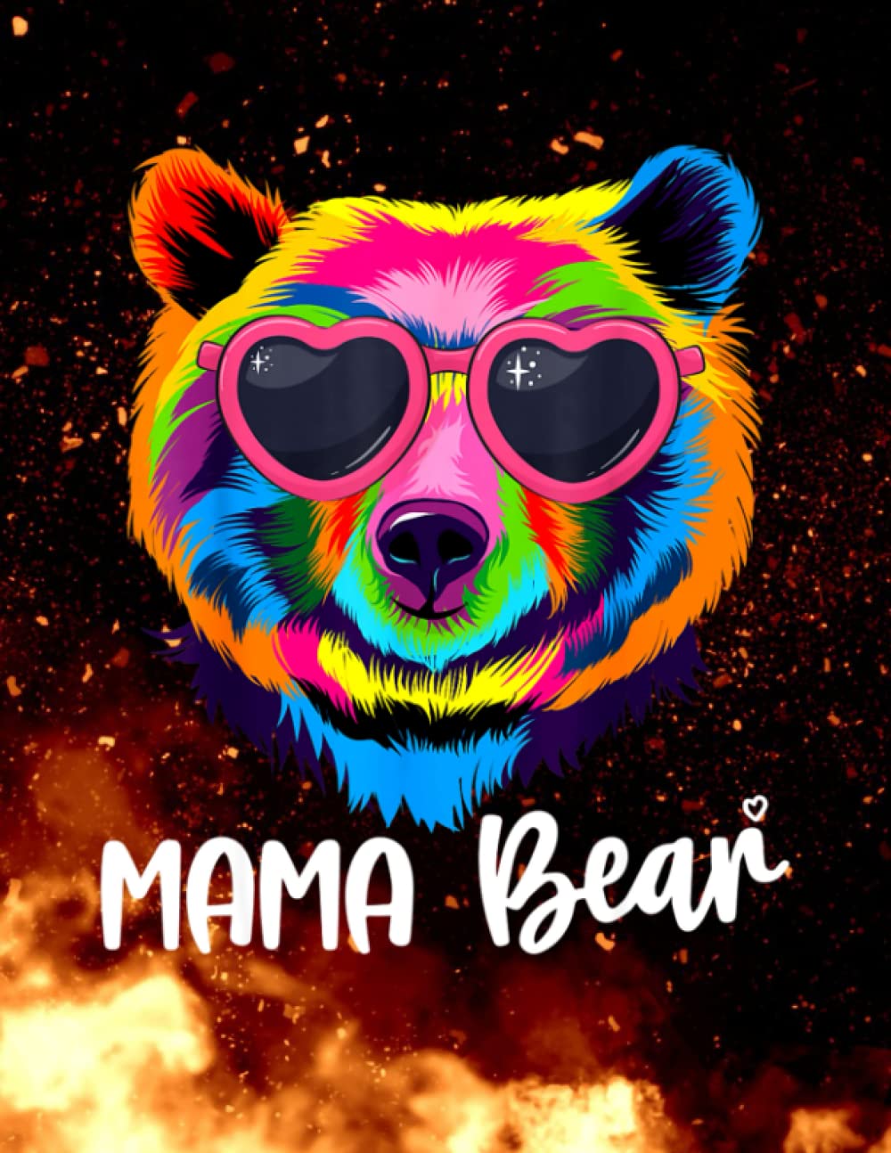 Notebook: Mama Bear Colorful Face glasses Mom Mommy Mothers Day 2022 140 Pages 8.5''x11''