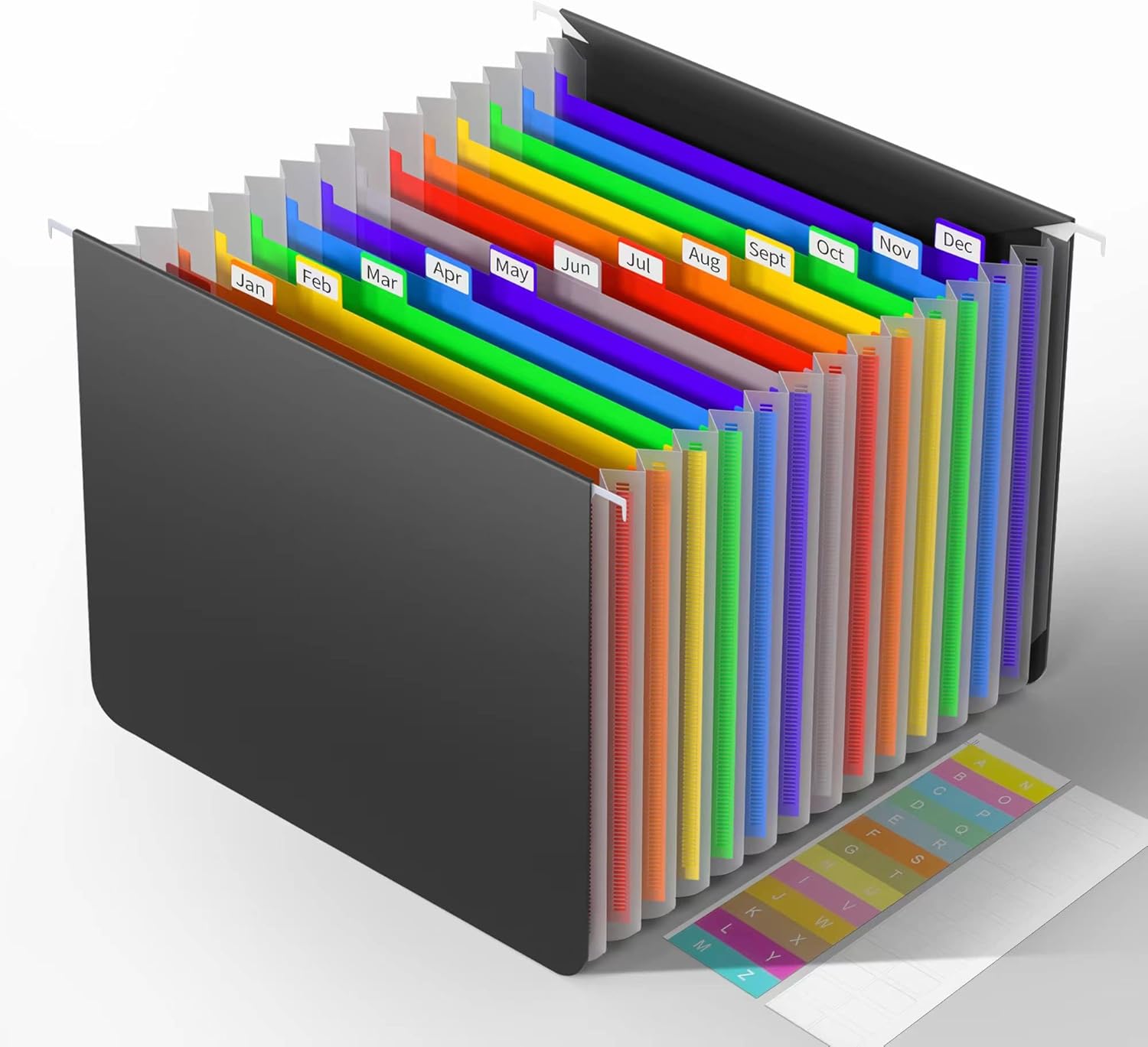 TOPCJ Expanding Hanging File Folders,Plastic Expandable