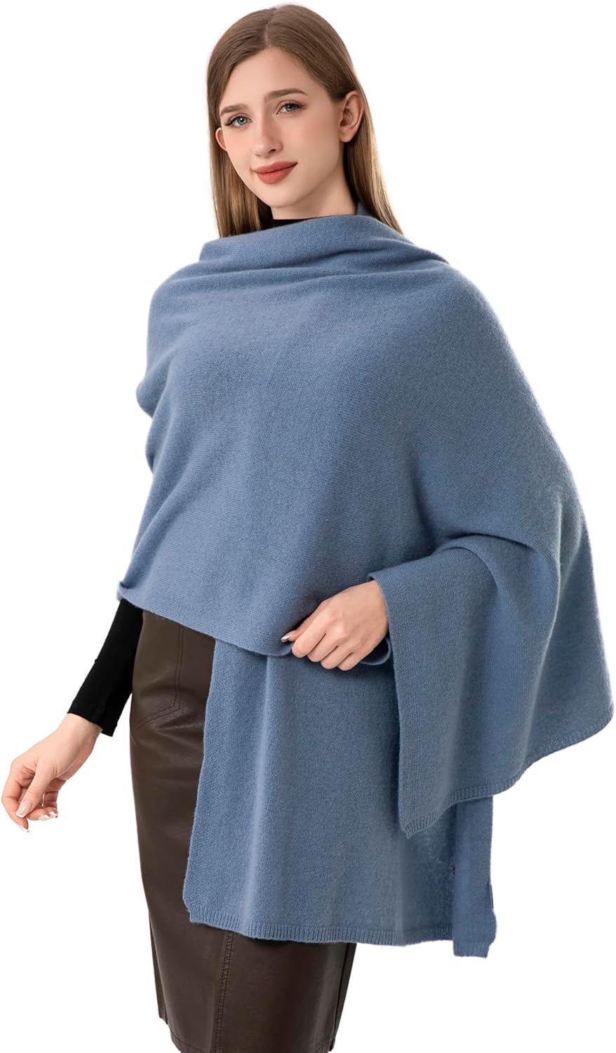 100% Cashmere Knitted Scarf Wrap Stole With Gift Box for Women Airplane Travel Shawl 87x28 IN Extra Large Pashmina