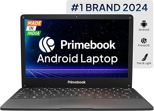 Primebook S WiFi, 2024(New) Android Based MediaTek MT8183 – (PrimeOS) Thin and Light Laptop (11.6 Inch, 1.065 Kg, Type C) (4GB/128GB eMMC Storage)