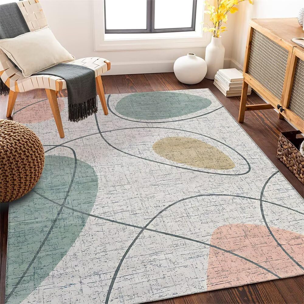 Tapis de chambre moderne pour un salon chaleureux à rayures