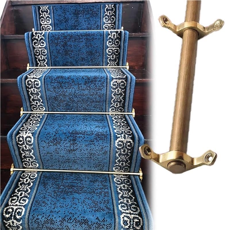 Customizable 3-15 Pcs Antique Brass Stair Rods for Carpets - Minimalist Style Stair Carpet Runner Set, Easy Installation, 51cm/20in Length, Secure Your Stair Carpet Effort