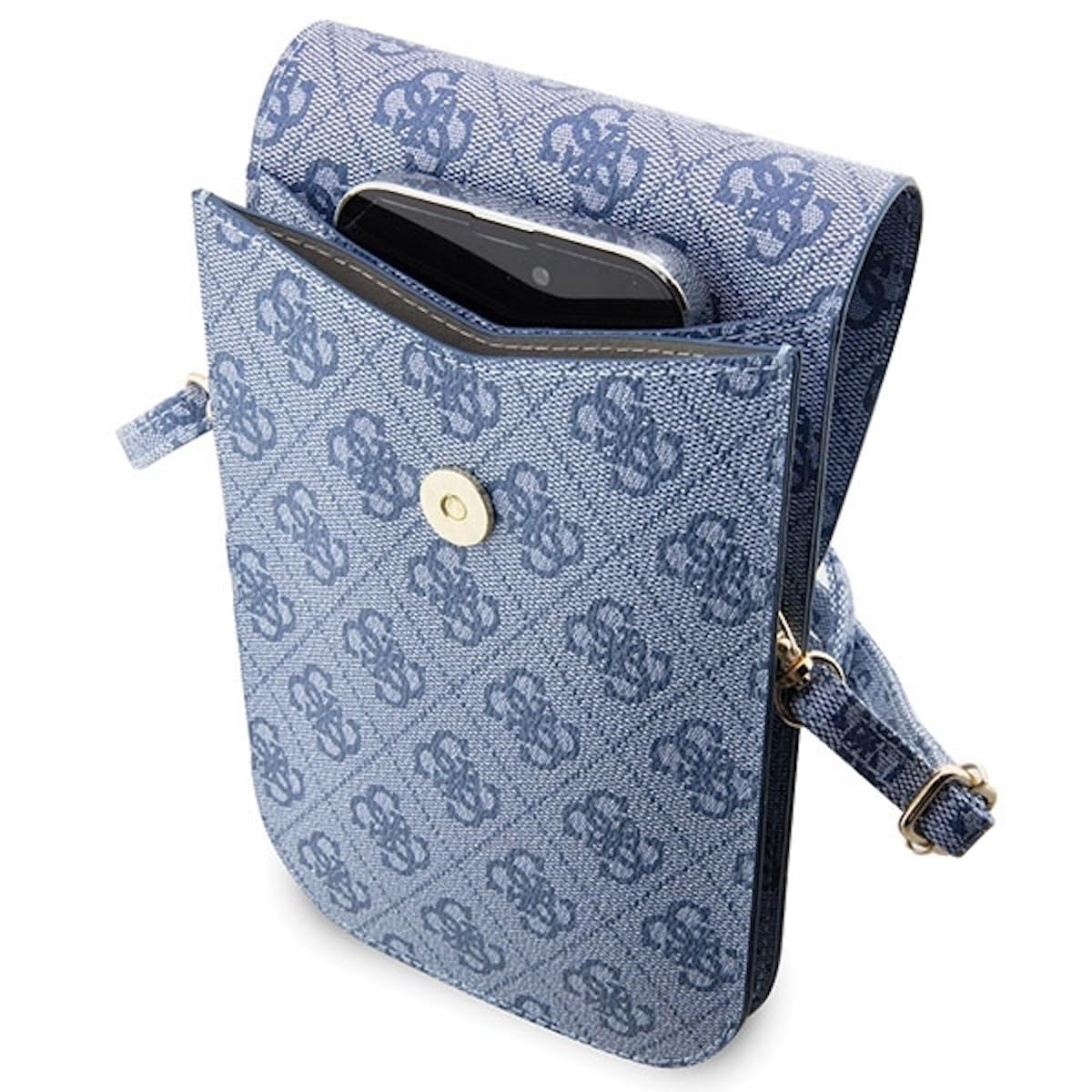 GUESS Torebka Universell Handy Tasche Umhängetasche 4G Stripes Blau