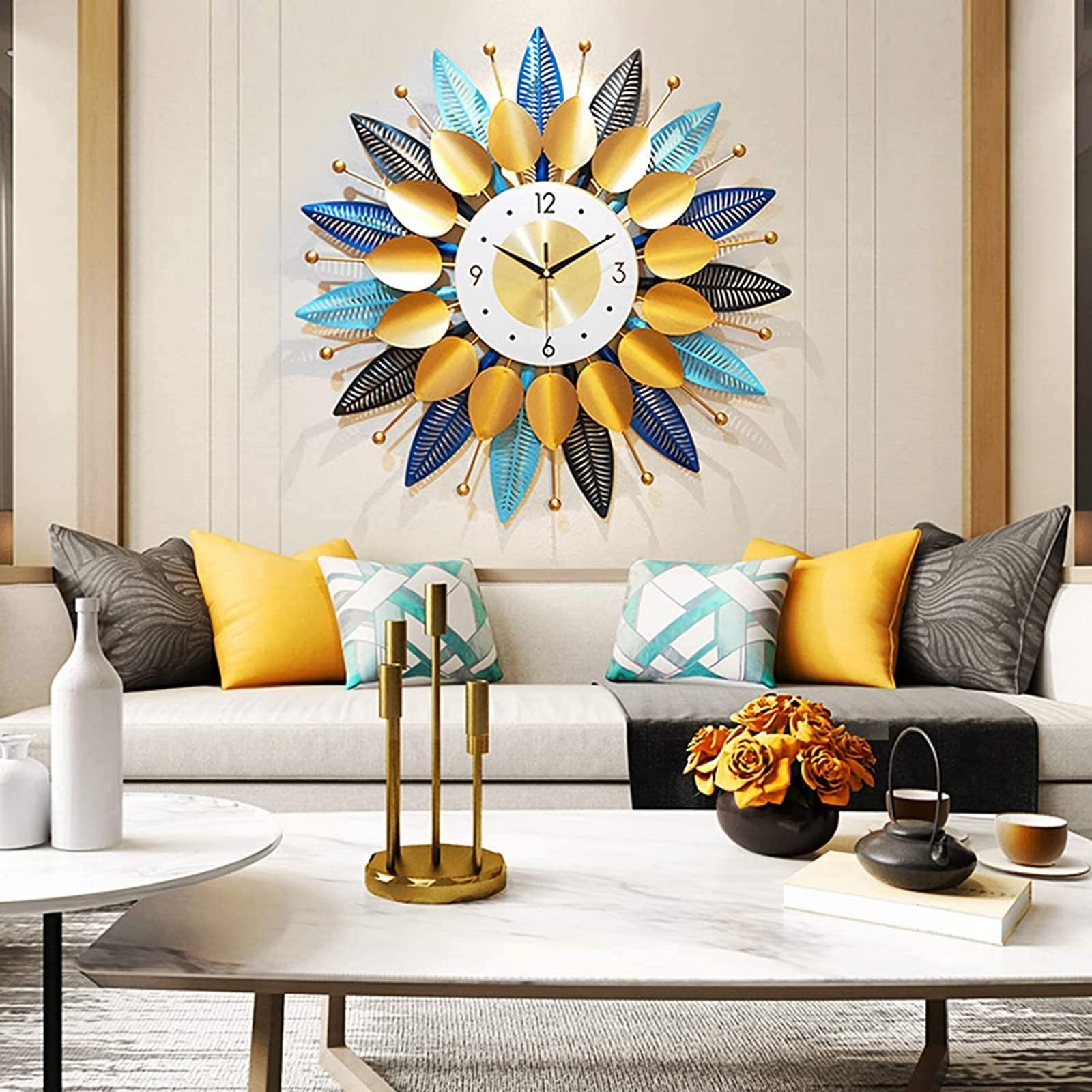 SaryEdge Wall Clock Art Large Wall Clock, Modern Decor Wall Clock, Non Ticking Operated Living Room Bedroom Office Art Decor Clocks Fashion Wall Decor Clock Ornament-A-70cm/,A-70cm,A-70cm/28in