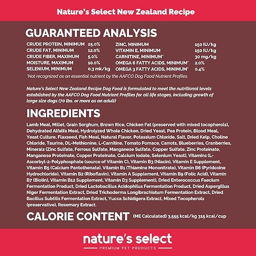 Miniatura 3 de Nature's Select Receta de Nueva Zelanda - Comida seca para perros adultos de cordero (5 libras)