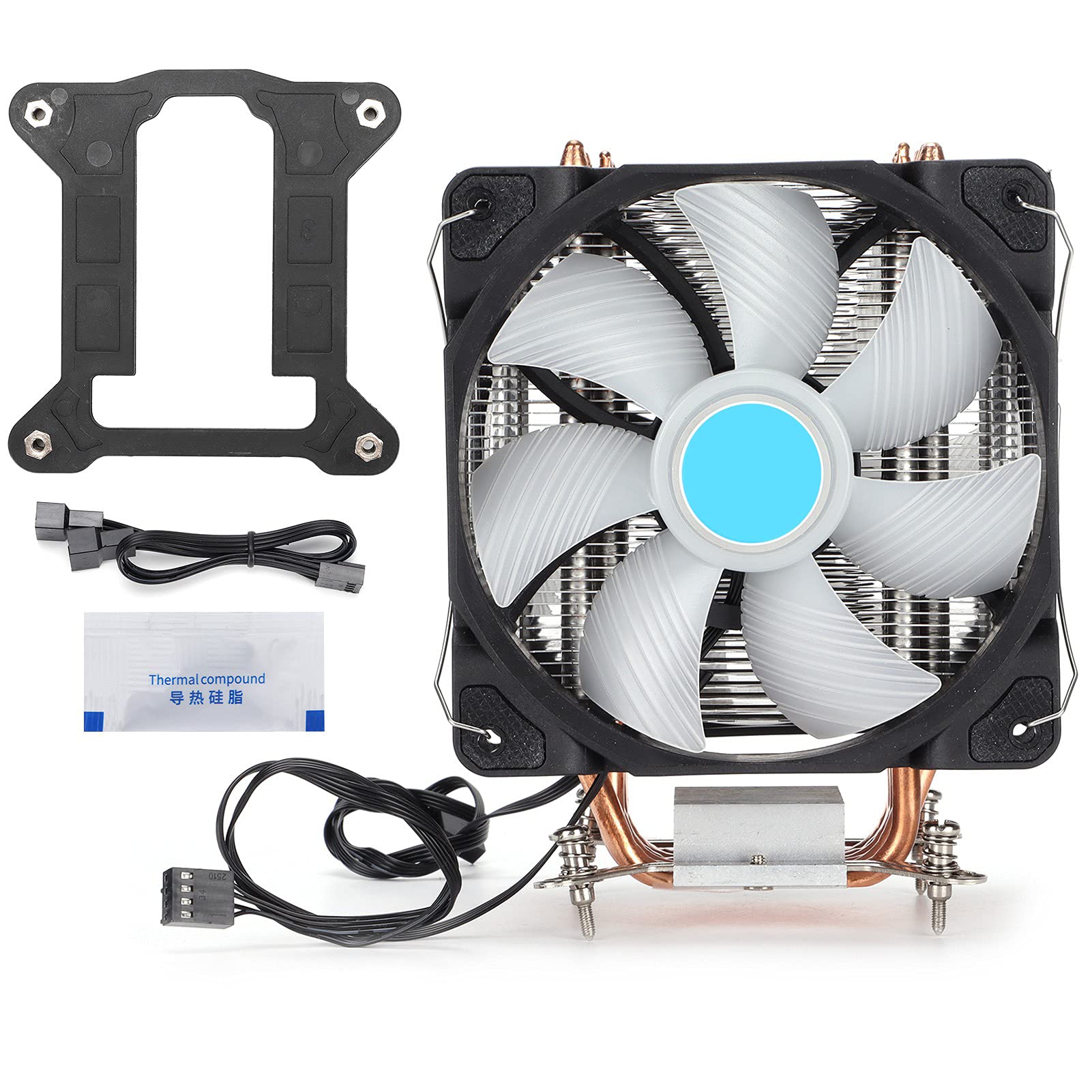 Raffreddatore CPU Dissipazione Rapida del Calore Sei di Calore Doppie Ventole RGB per Computer Desktop Raffreddamento Efficiente a Basso Rumore e Design Elegante