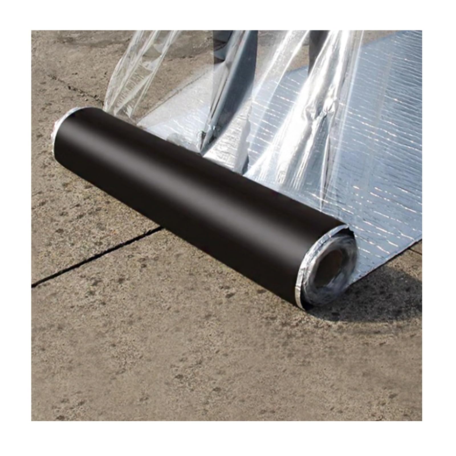 ASDQWER Aluminium Butyl Sealing Tape，Modified Bitumen Waterproofing Membrane Roll,Flexible Torch-on Asphalt Roofing Material，for Pipe/Metal/RV Awning/Roof Leak/Window Seal(THK1.2mm/W1*L5m)
