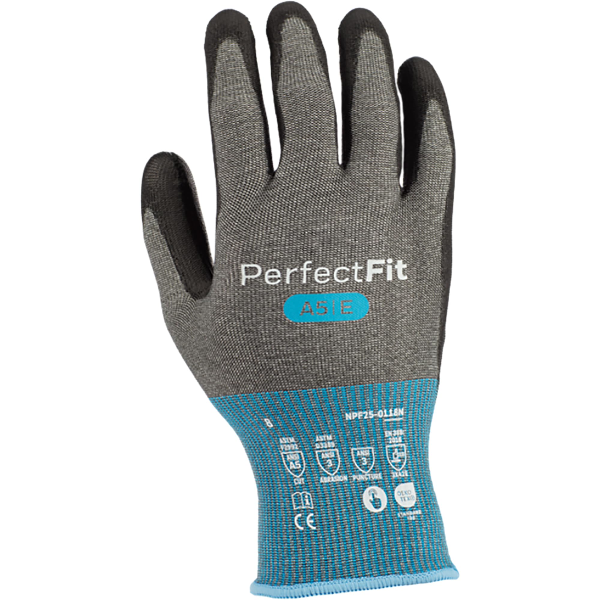 Honeywell New Perfect Fit NPF25-0118N Guantes de Protección Contra Cortes A5/e, Antiestático, Lavable, Certificado Alimentario, Pantalla Táctil, Talla 8M, NPF25-0118N-8 (Bolsa de 10 Pares)