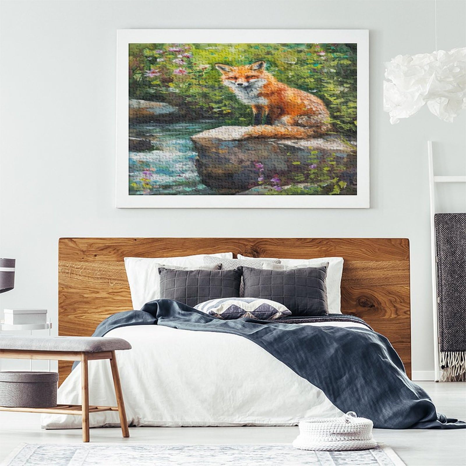Jungle Fox Puzzle 1000 sztuk Puzzle Dla Dorosłych Drewniane Puzzle Gra Edukacyjna Dla Dorosłych Wyzwanie Zabawka Prezent Dla Wszystkich Kobiet I Mężczyzn 1000 sztuk (75 x 50 cm)