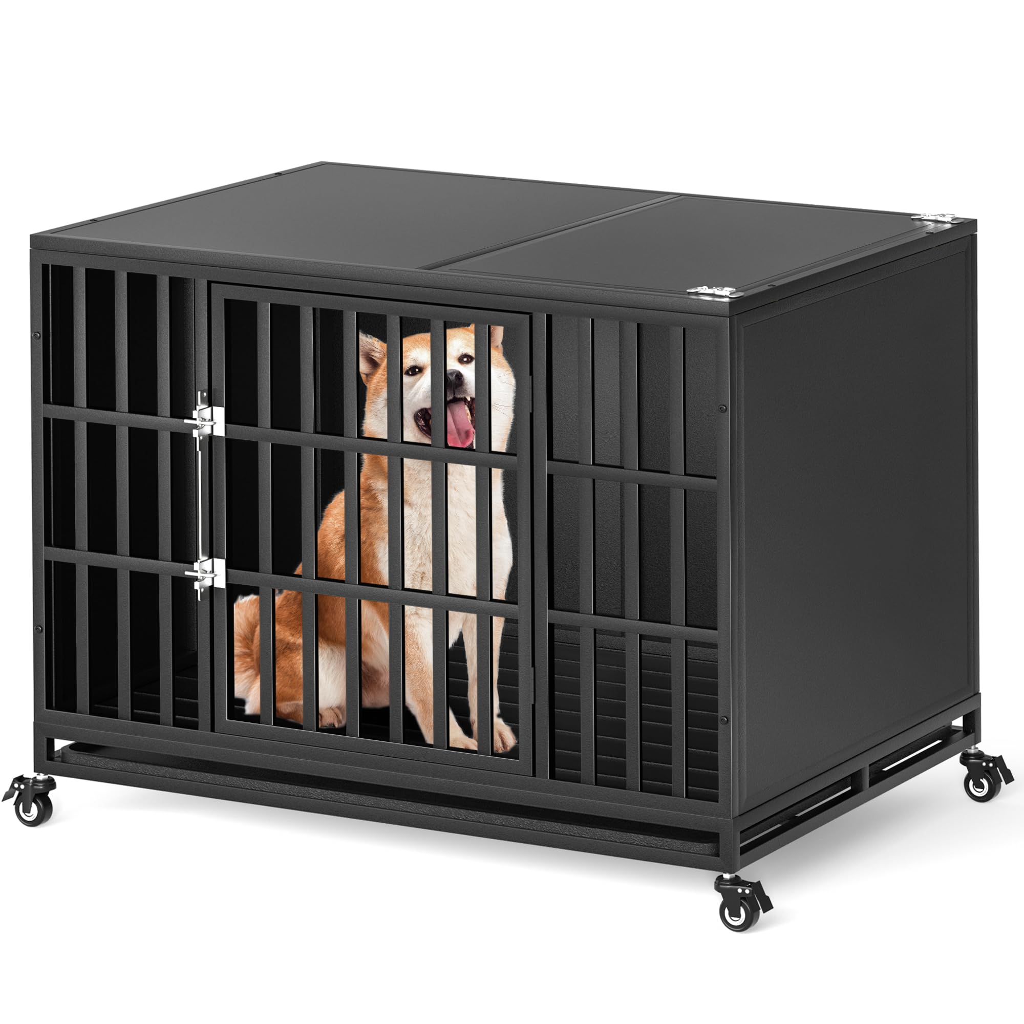 42 Inch Heavy Duty Dog Crate With Self Locking Latch Desertcart