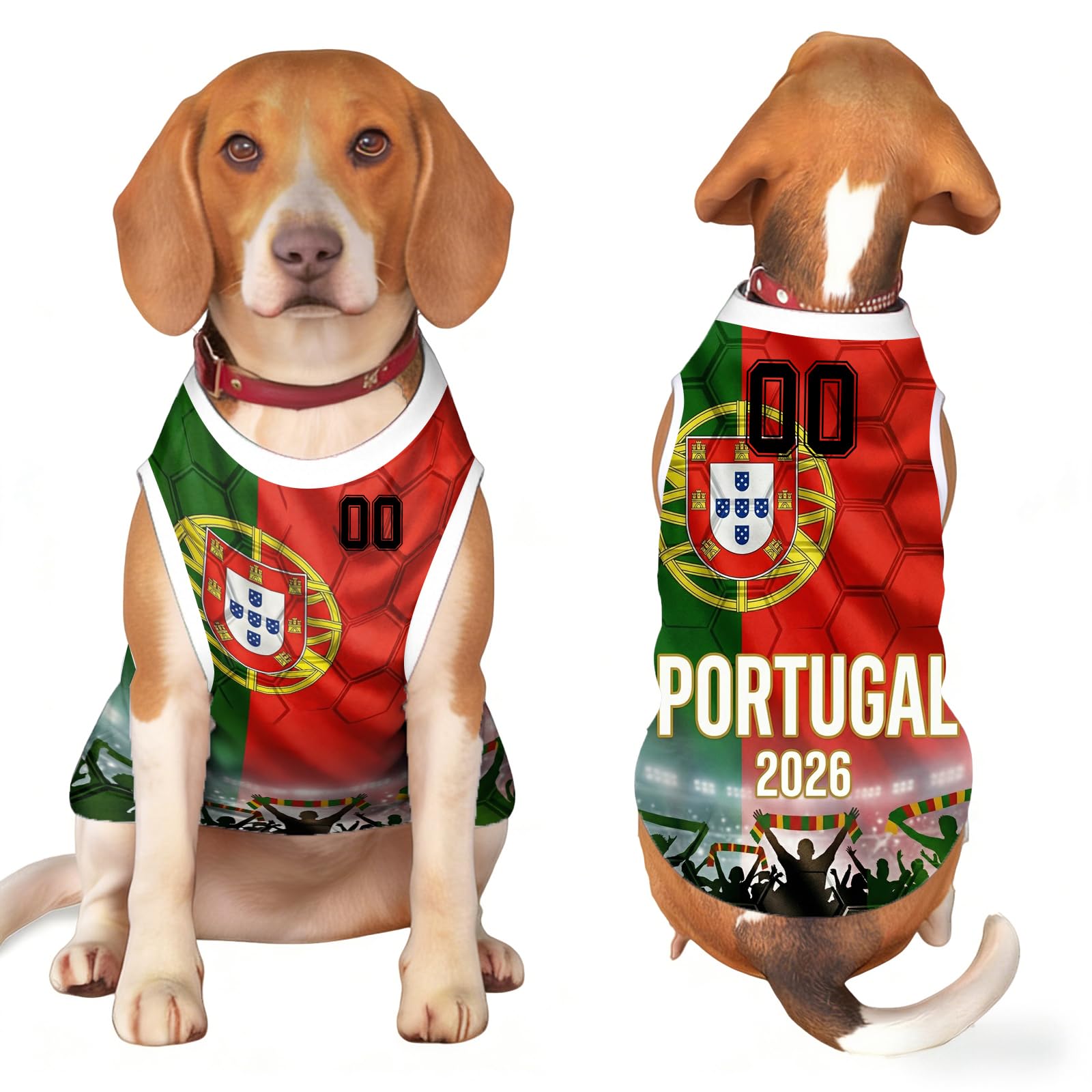 Personalised Dog Tank, Personalised Football Pet Shirt – Custom Country Flag Dog Apparel, Breathable Sleeveless Tee for Dogs, Gift for Football Fan Owner