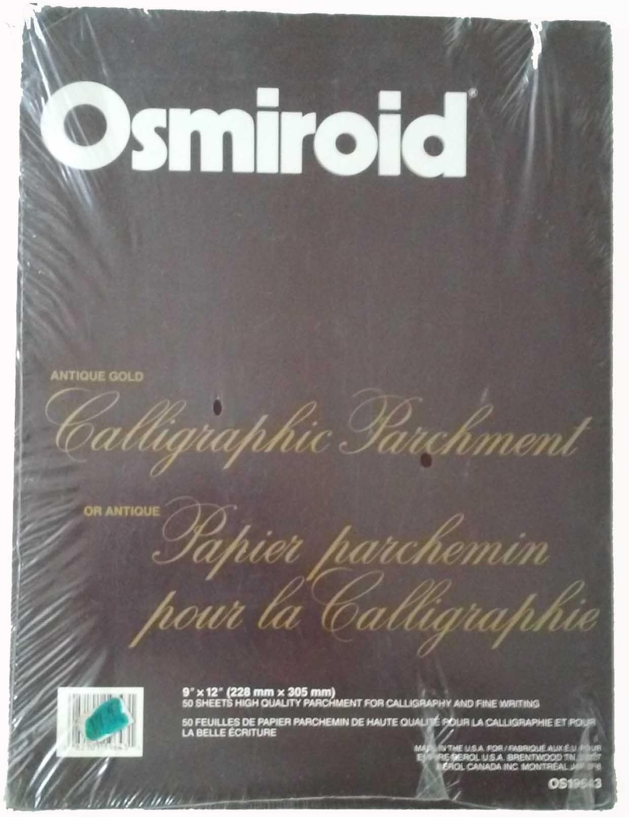 Osmiroid OS19643 Antique Gold Calligraphic Parchment Paper 9" x 12" 50 Sheets Made in USA