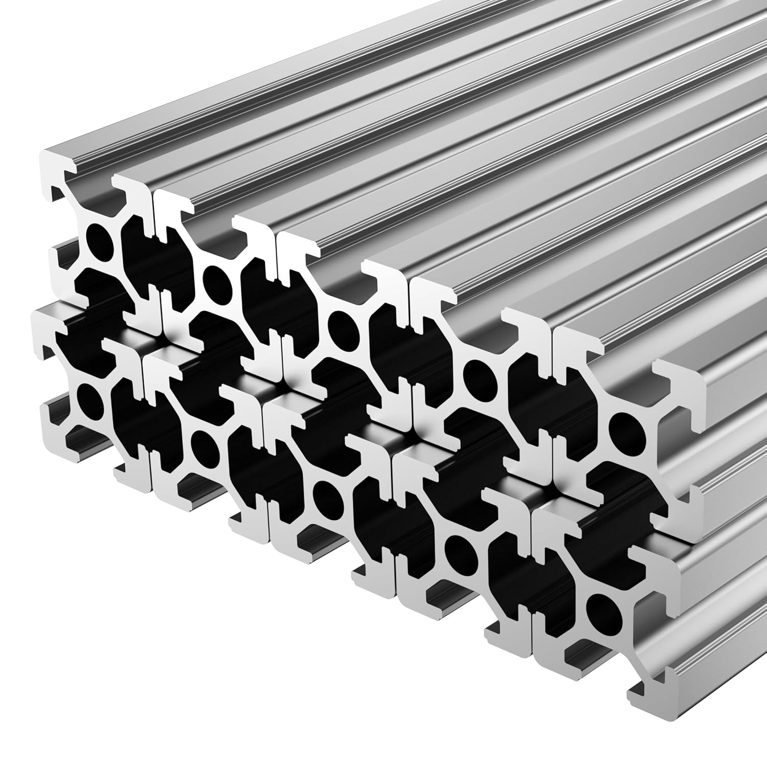 10pcs 1220mm T Slot 2020 Aluminum Extrusion European Standard Anodized Linear Rail for 3D Printer Parts and CNC DIY Silver (48inch)