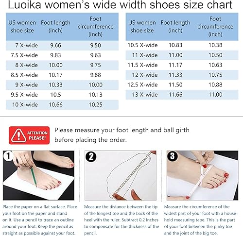 Miniatura 7 de Luoika Botines anchos para mujer, tacón medio extra ancho con cremallera lateral.