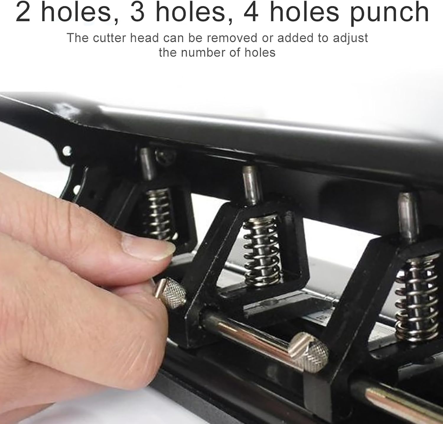 Manual 4 Hole Paper Punch, 4 Hole Paper Puncher Adjustable 30 Pages Manual Punching Tool for School Office Stationery Long Lasting Paper Puncher